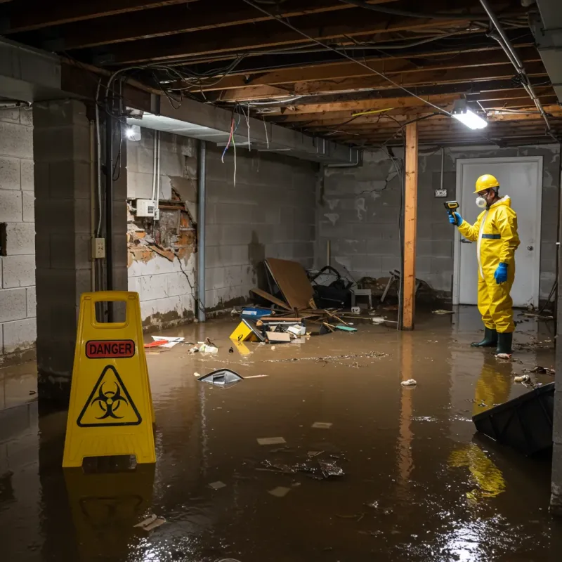 Flooded Basement Electrical Hazard in Morgandale, OH Property